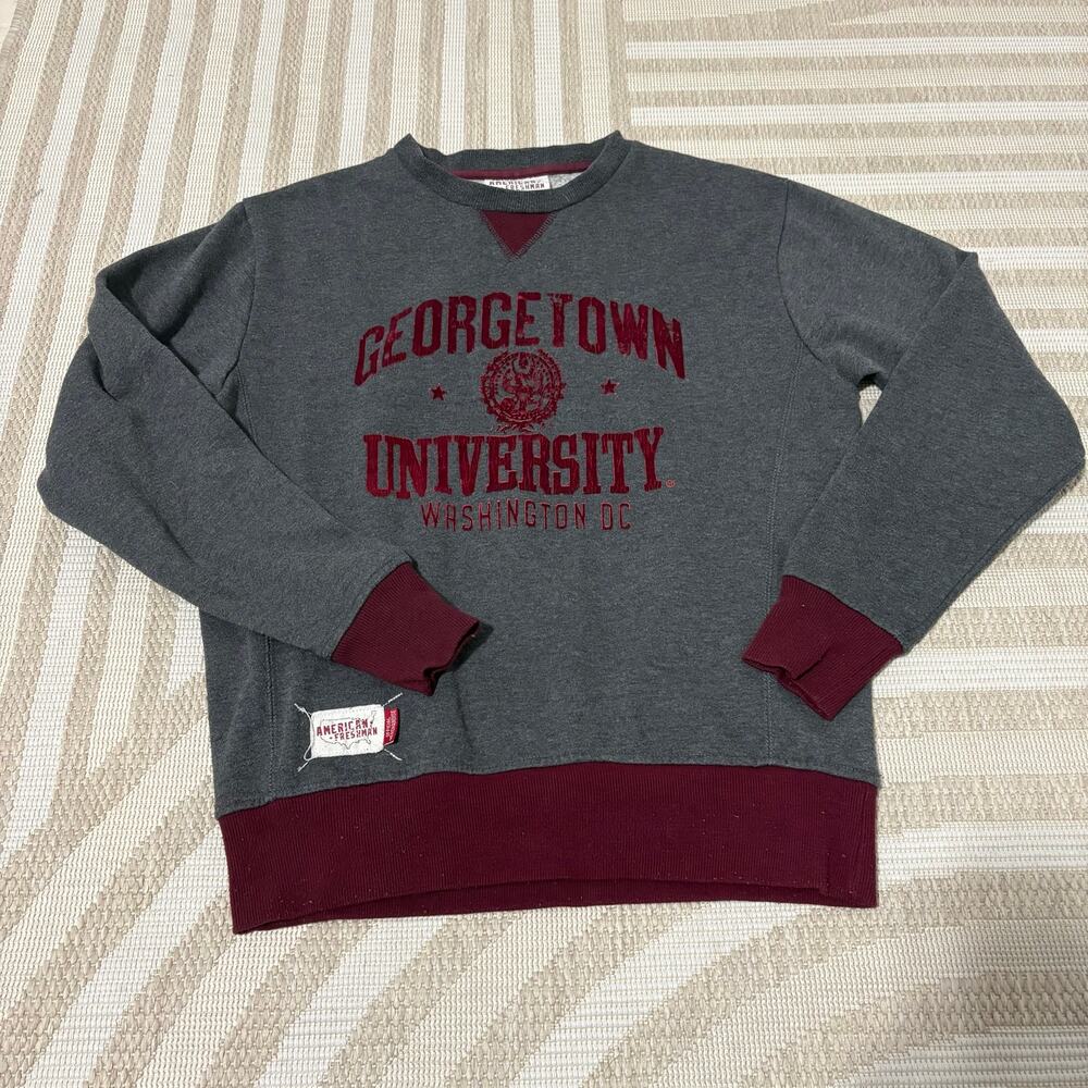 American Freshman Georgetown University Men's Large Crewneck Pullover Washington